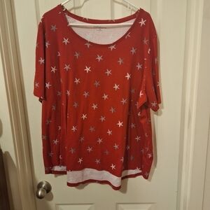 Croft & Barrow Plus Size Red Star T-Shirt 3XL